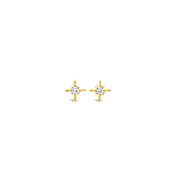 10k Yellow Gold Cubic Zirconia Studs Earrings