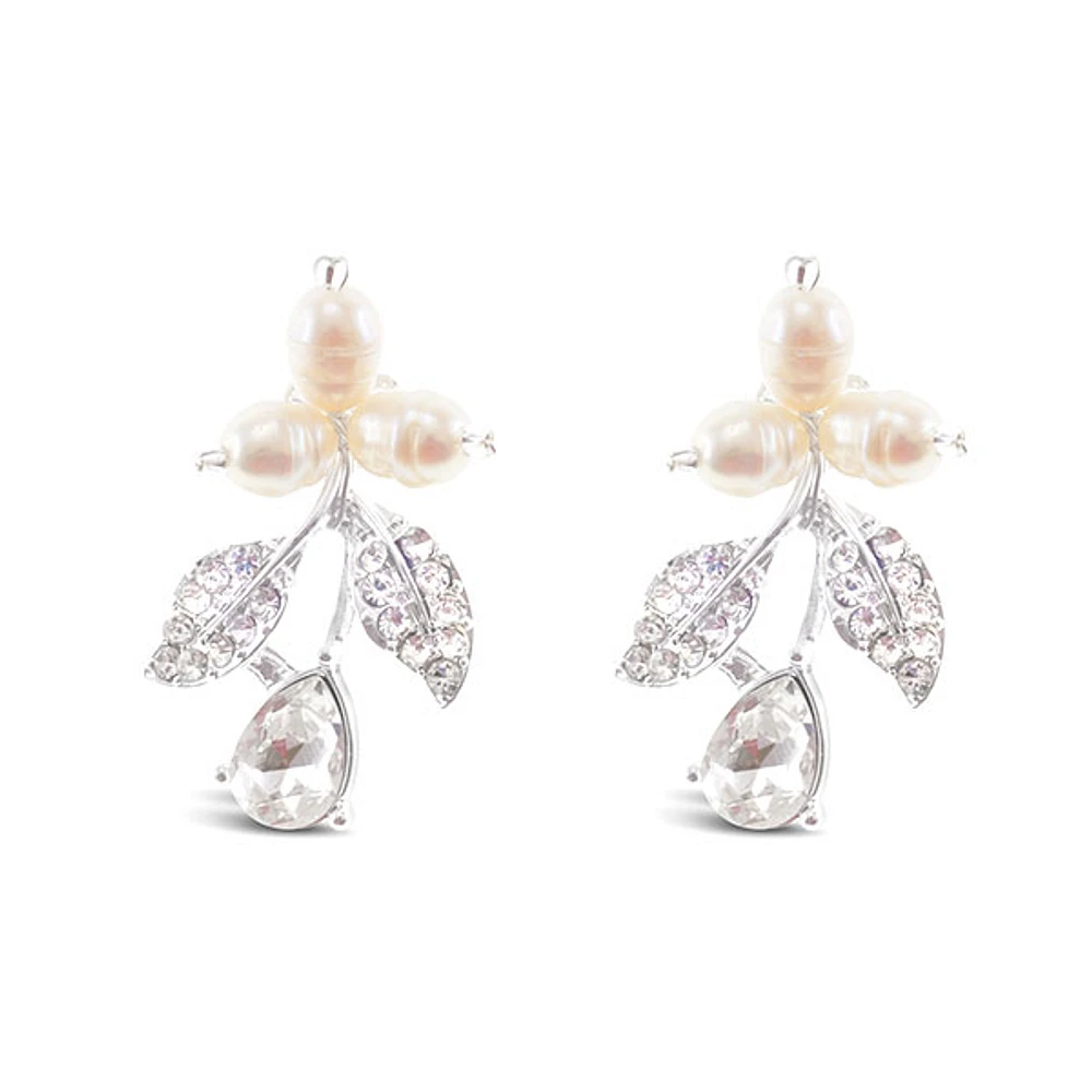 Bridal Crystal & Pearl Necklace & Earrings Set 146367