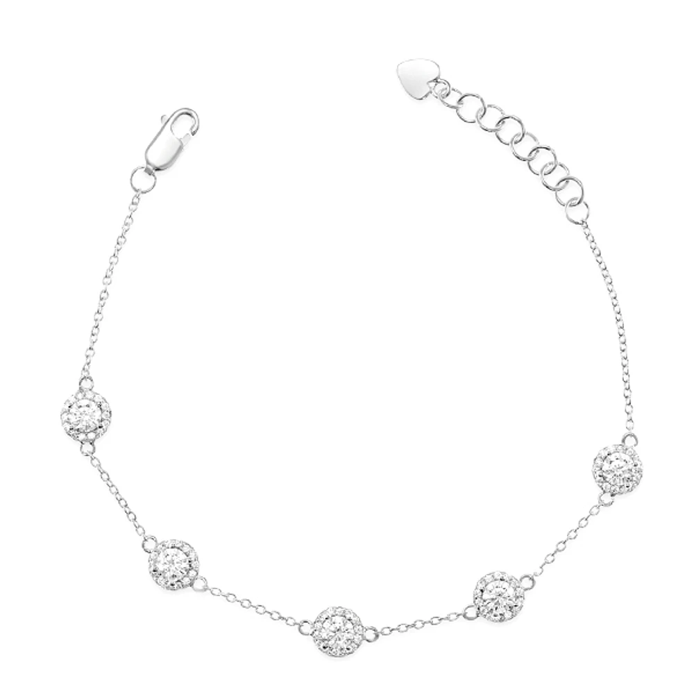 Sterling Silver Cubic Zirconia Round Bracelet 146677