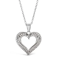 Sterling Silver Cubic Zirconia Heart Necklace 133258