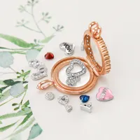 Rose Gold Plated Sterling Silver Cubic Zirconia Necklace 130701