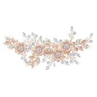 Bridal Rosegold Flower Pearl Hair Clip 152434