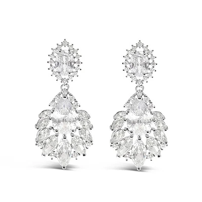 Bridal Silver Cubic Zirconia Drop Earrings 145944