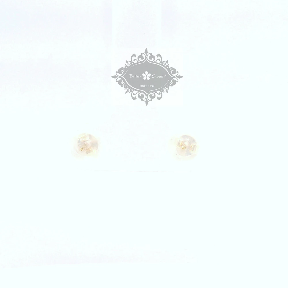 10k Yellow Gold Cubic Zirconia Flower Studs Earrings 153779