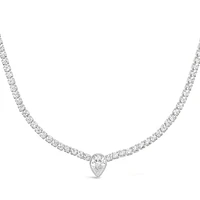 Sterling Silver Cubic Zirconia Tennis Choker Necklace