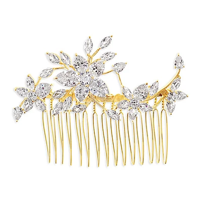 Bridal Gold Cubic Zirconia Hair Comb 143602