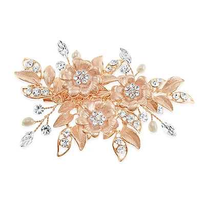 Bridal Flower Wire Rose Gold Hairclip 152410