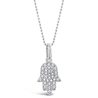 Sterling Silver Cubic Zirconia Hamsa Necklace