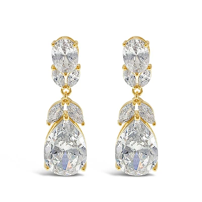 Bridal Gold Cubic Zirconia Drop Earrings 143272