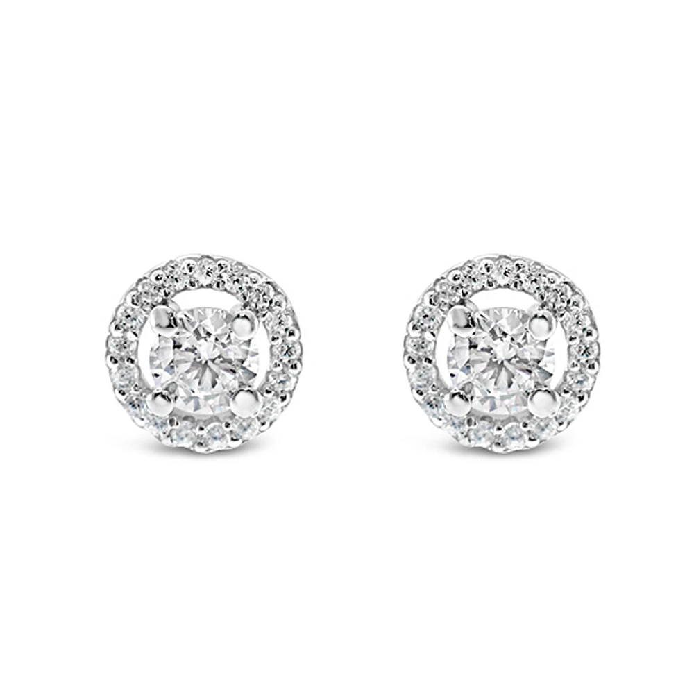 Sterling Silver Cubic Zirconia Round Studs 139378