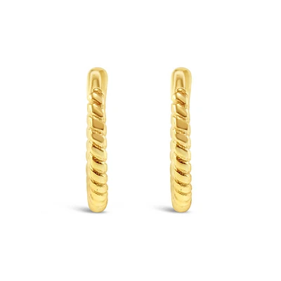Gold Plated Sterling Silver Twist Huggie Earrings 144882