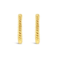 Gold Plated Sterling Silver Twist Huggie Earrings 144882