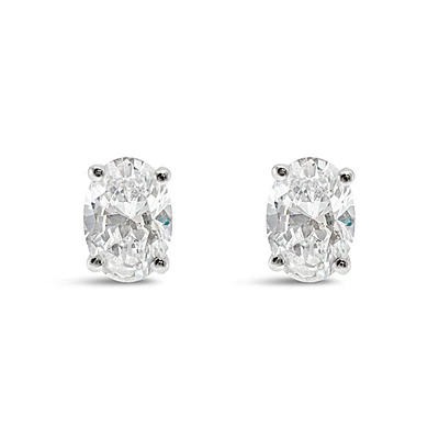 Sterling Silver Cubic Zirconia Oval Cut 5x7mm Stud Earrings 144937