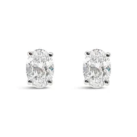 Sterling Silver Cubic Zirconia Oval Cut 5x7mm Stud Earrings 144937