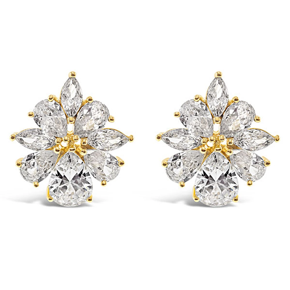 Bridal Gold Cubic Zirconia Necklace & Earrings Set 143586