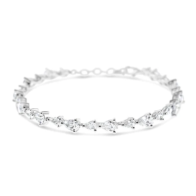 Sterling Silver Teardrop Cubic Zirconia Tennis Bracelet 149655