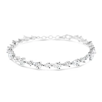 Sterling Silver Teardrop Cubic Zirconia Tennis Bracelet 149655