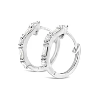 Sterling Silver Cubic Zirconia Huggie Earrings 146505