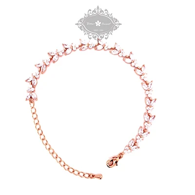 Bridal Rose Gold Cubic Zirconia Bracelet 137426