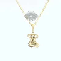 10k Yellow Gold Cubic Zirconia Christmas Pendant 153736