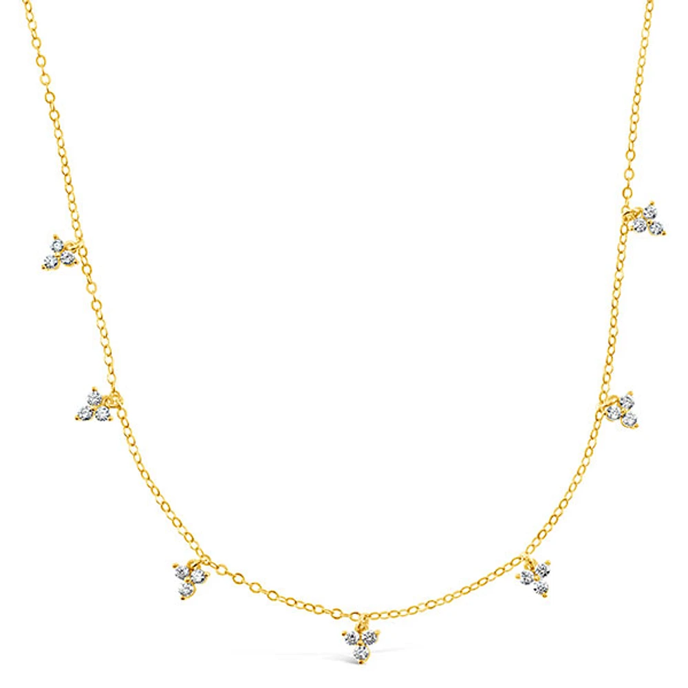 Gold Plated Sterling Silver Cubic Zirconia Choker Necklace 149889