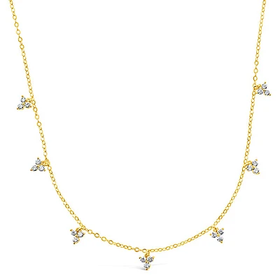 Gold Plated Sterling Silver Cubic Zirconia Choker Necklace 149889