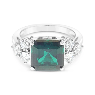 Sterling Silver Emerald Cubic Zirconia Ring 153438