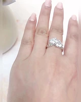 Sterling Silver Cubic Zirconia Double Heart Ring 130245