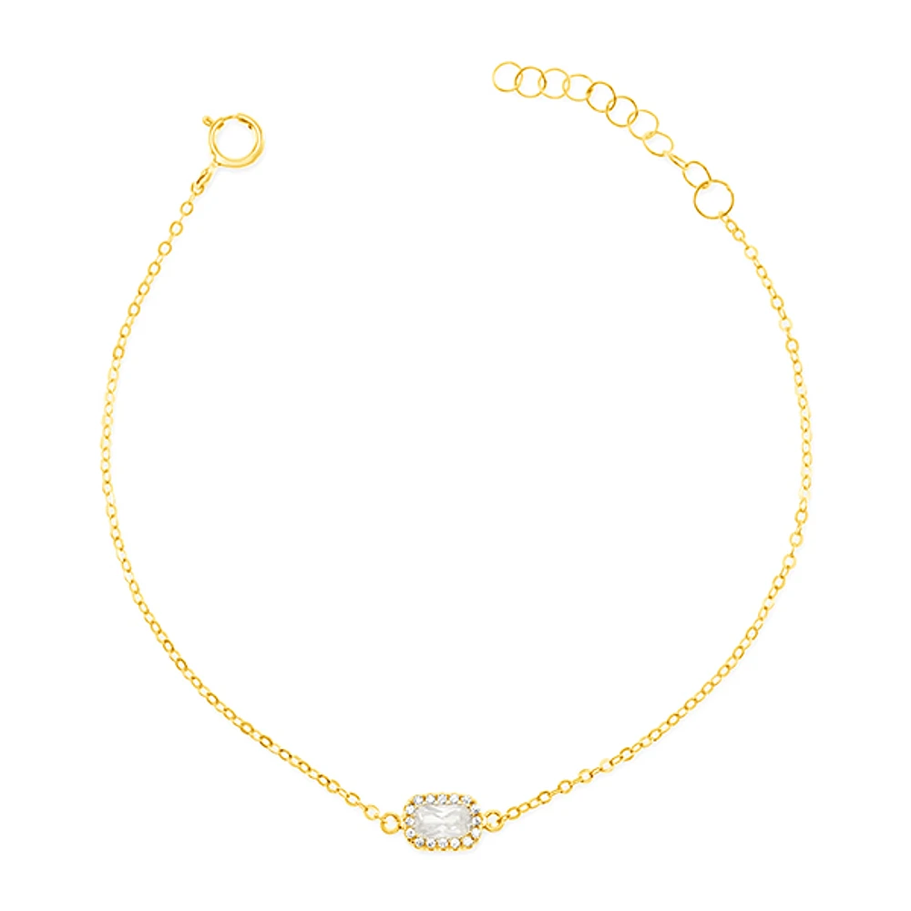 Gold Plated Sterling Silver Cubic Zirconia Bracelet