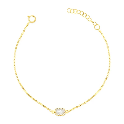 Gold Plated Sterling Silver Cubic Zirconia Bracelet