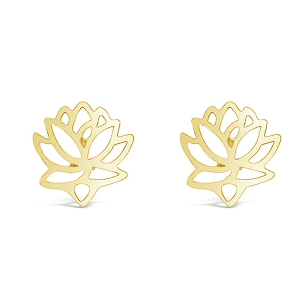 Gold Plated Sterling Silver Lotus Earrings 143308