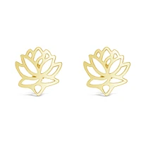 Gold Plated Sterling Silver Lotus Earrings 143308