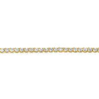 Gold Plated Sterling Silver 1mm Cubic Zirconia Tennis Bracelet