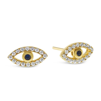 Yellow Gold Plated Sterling Silver Cubic Zirconia Earrings 140110