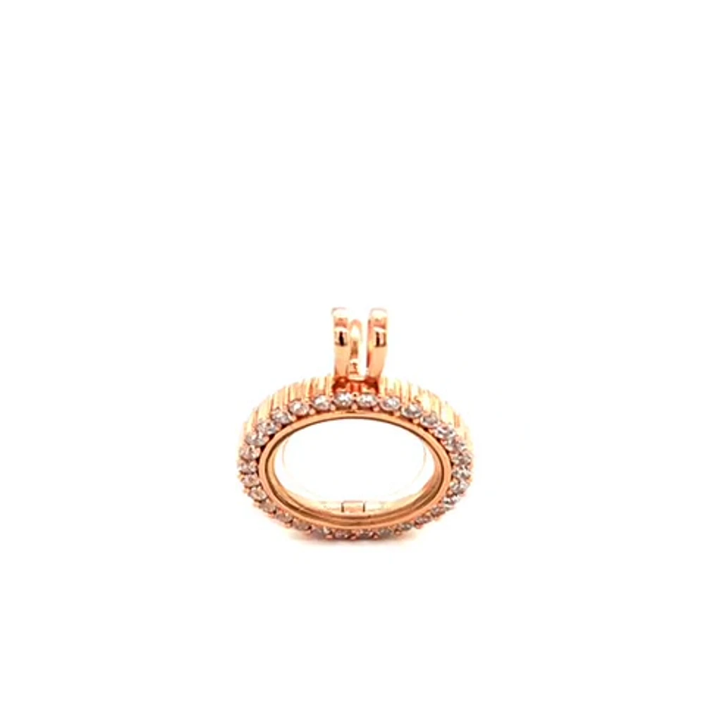 Rose Gold Plated Sterling Silver Cubic Zirconia Necklace 130701