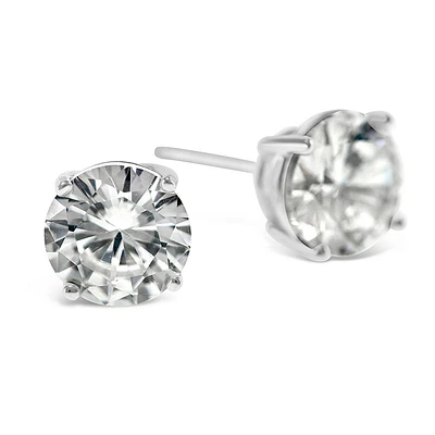 Sterling Silver Cubic Zirconia Round 8mm Studs 001459