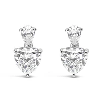 Sterling Silver Cubic Zirconia Heart Earrings