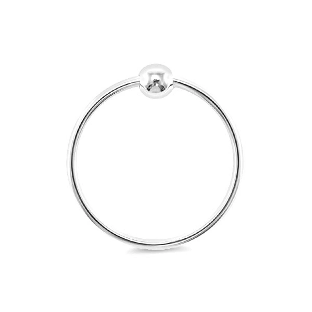 Sterling Silver Plain 10mm Nose Hoop With Ball 146214