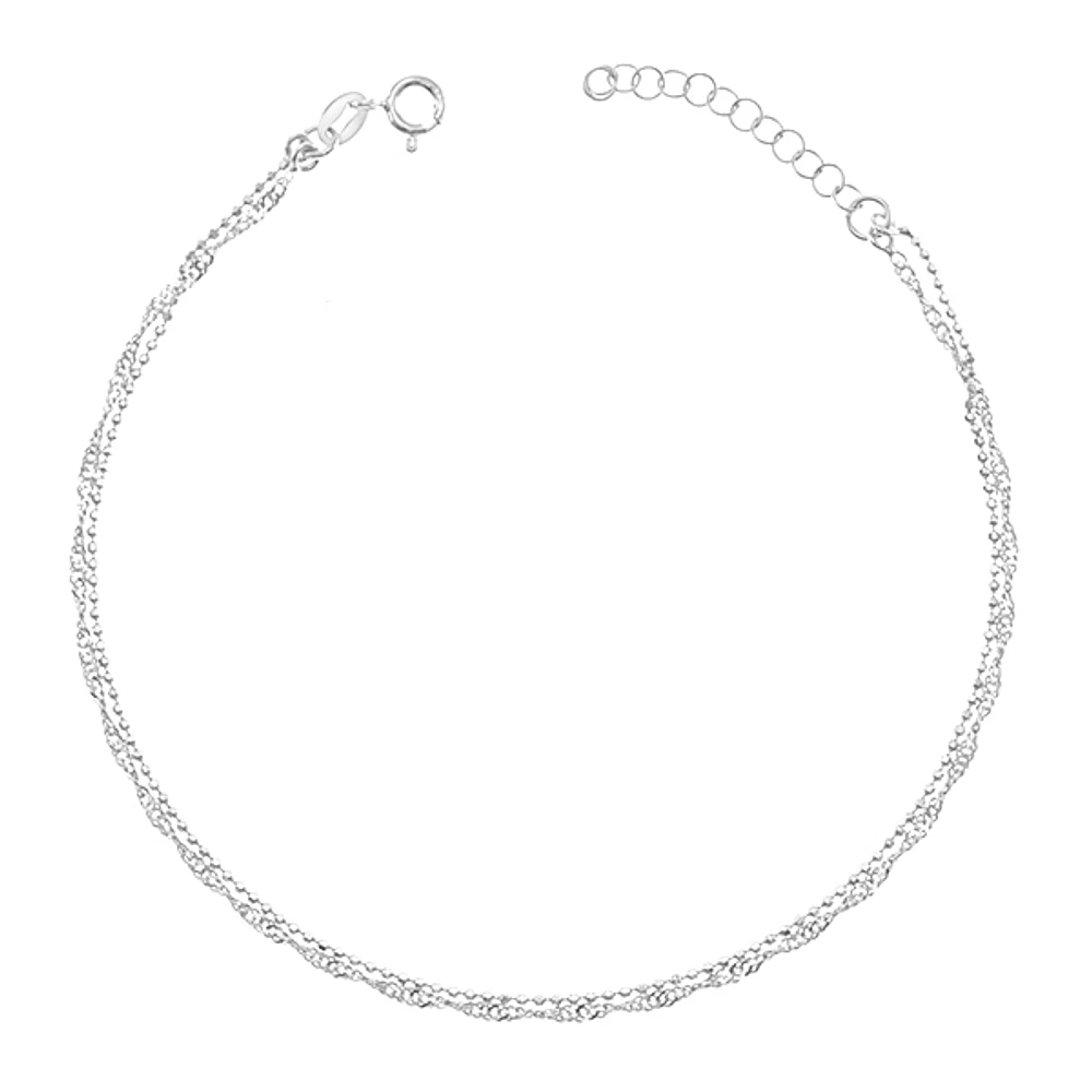 Sterling Silver Twist Anklet 141821