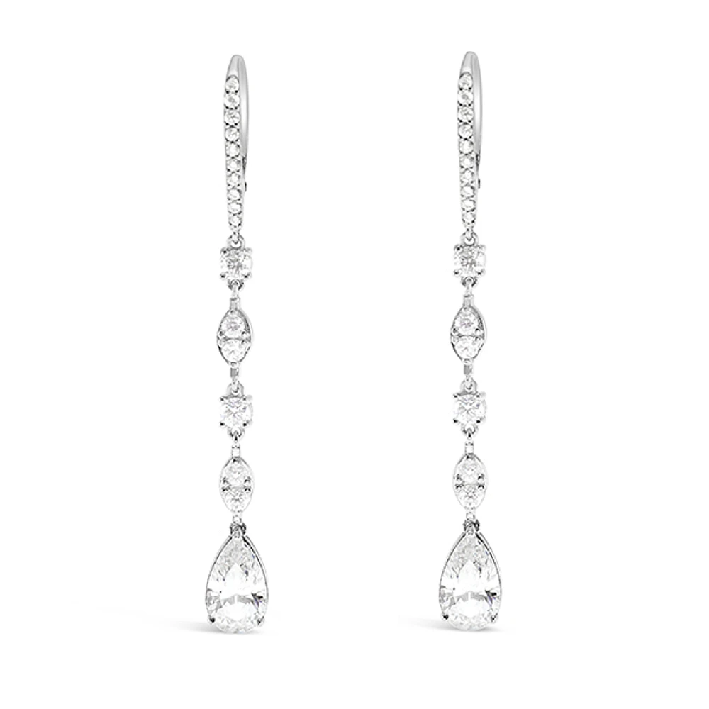 Sterling Silver Teardrop Cubic Zirconia Earrings 153414