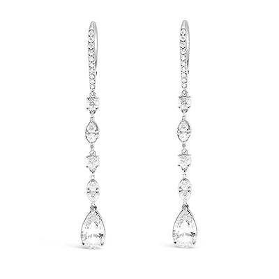 Sterling Silver Teardrop Cubic Zirconia Earrings 153414