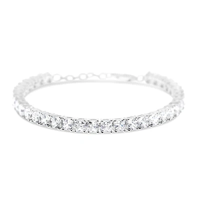 Sterling Silver 4mm Cushion Cubic Zirconia Tennis Bracelet 151078