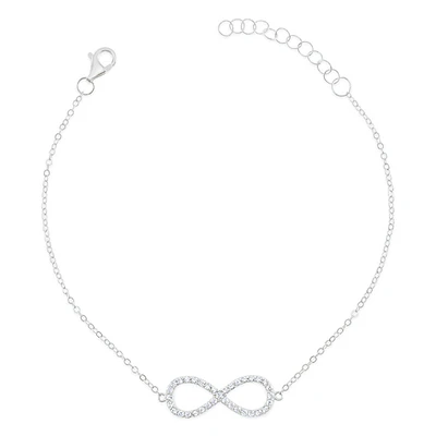 Sterling Silver Cubic Zirconia Infinity Bracelet 151231