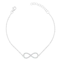 Sterling Silver Cubic Zirconia Infinity Bracelet 151231