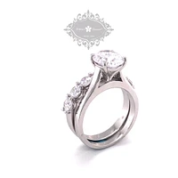 Sterling Silver Cubic Zirconia Oval Cut Set Ring 143492
