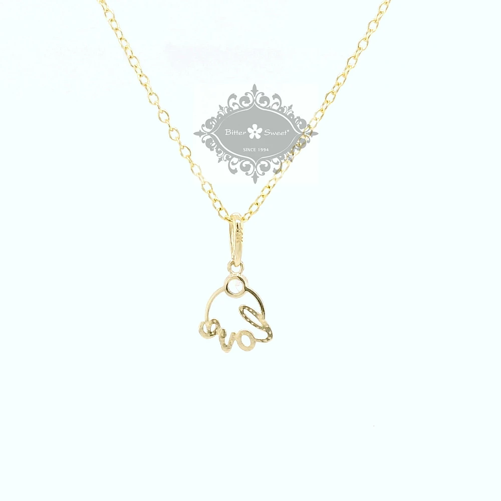 10k Yellow Gold Cubic Zirconia Love Pendant