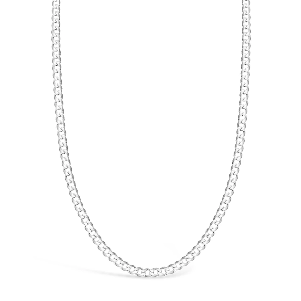 Sterling Silver 4.5mm Cuban Link 24" Chain Necklace 142106