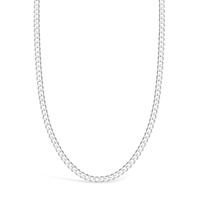 Sterling Silver 4.5mm Cuban Link 24" Chain Necklace 142106