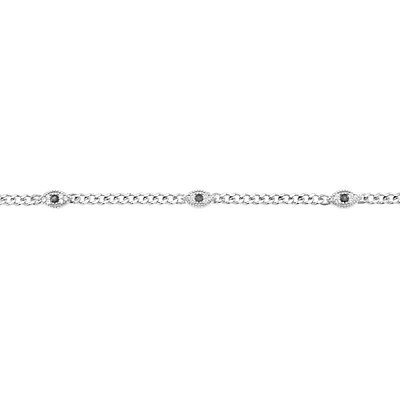Sterling Silver Cubic Zirconia Evil Eye Bracelet