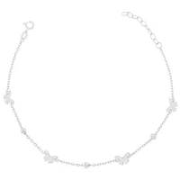 Sterling Silver Cubic Zirconia Butterfly Anklet 149120
